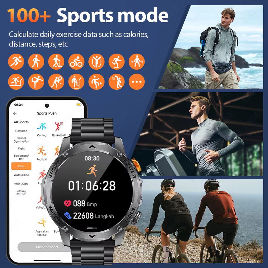 LIGE Smartwatch, Edelstahl, Schwarz, Herren - Bild 6