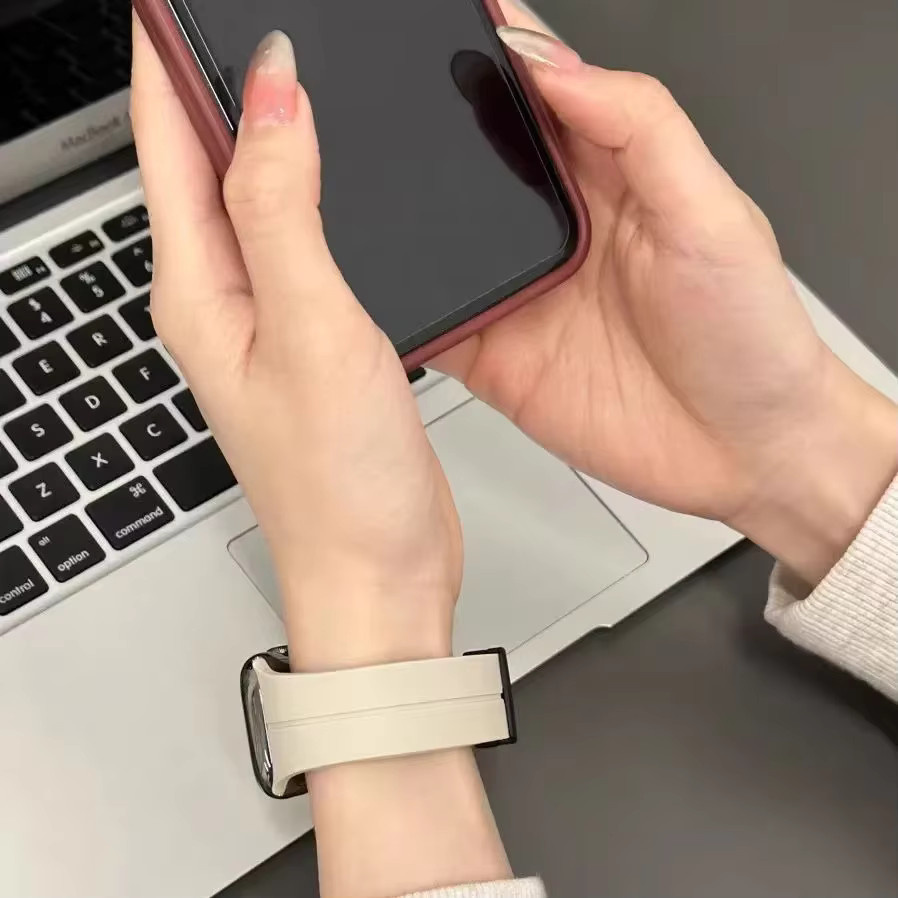 jansin Uhrenarmband Silikon, Magnetisch, Weiß, Unisex - Bild 4