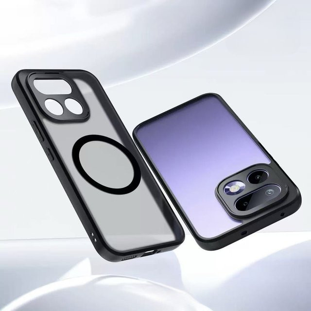 Stoßfeste magnetische MagSafe Handyhülle für Realme 15 14 Pro Plus 15T 14T in Transparent und Schwarz mit mattem Finish - Bild 1