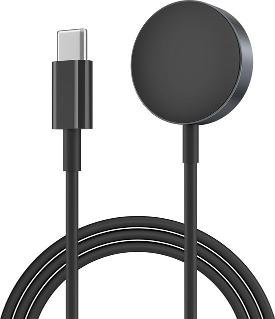 Samsung Ersatz-Ladegerät aus Aluminiumlegierung mit USB-C für Galaxy Watch 7, 6, 6 Classic, 5 und 5 Pro in Schwarz - Bild 1