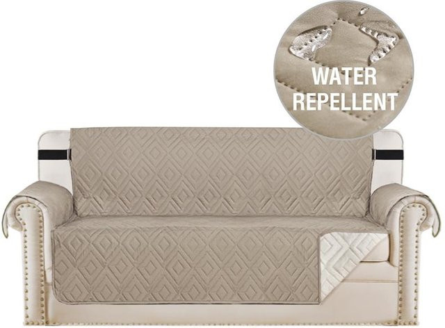 Lylyna Wasserdichter und rutschfester Sofabezug aus Jacquard-Polyester in Grau, 1-Sitzer, Breite: 53 cm - Bild 1