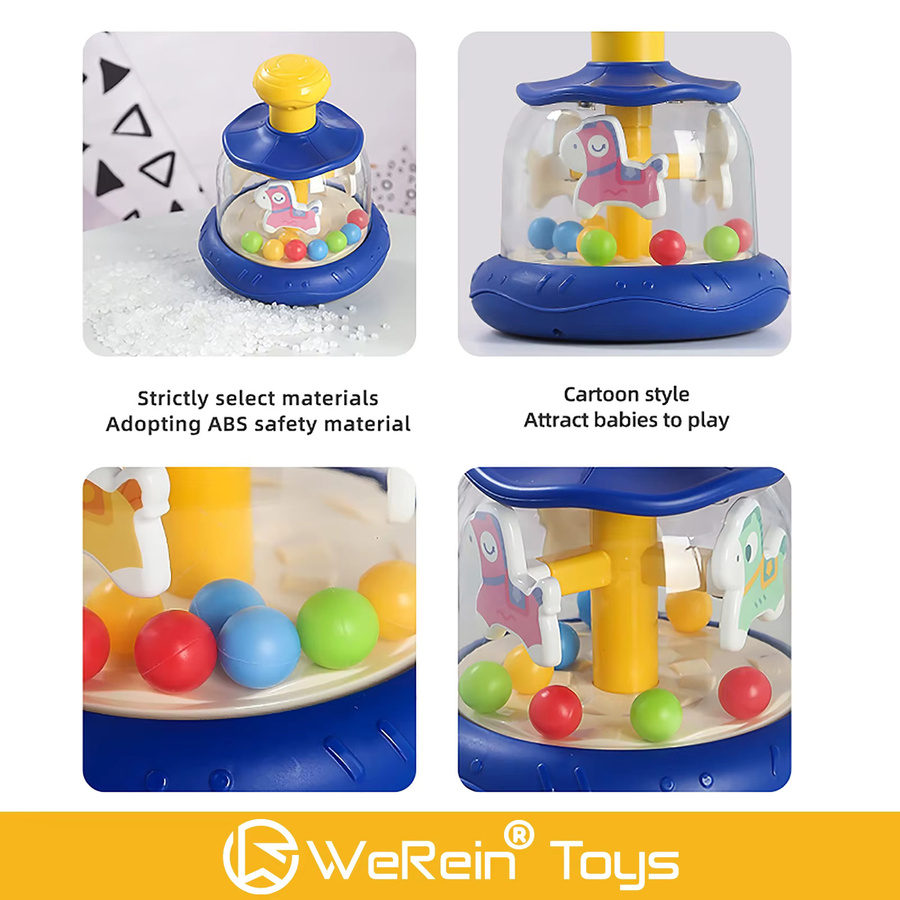 Zirkus Tier Thema Push-Pull Rotierendes Spielzeug, Clown Elefant Löwe Design, Bunt / Mehrfarbig - Bild 4