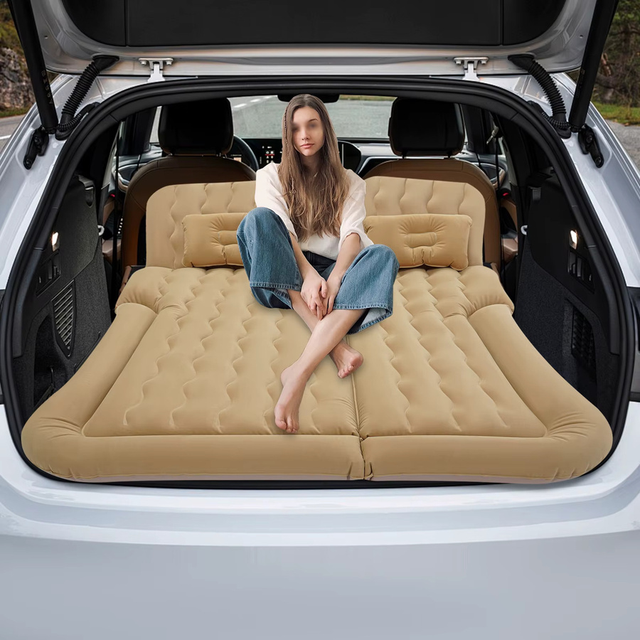 Bymaocar Aufblasbare Luftmatratze für Geländewagen in Beige mit elektrischer Pumpe und 6 Luftanschlüssen - Bild 2