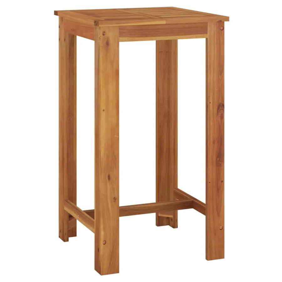 vidaXL Garten-Bartisch aus geöltem Akazien-Massivholz in Braun, B/T/H: 60 x 60 x 105 cm - Bild 2
