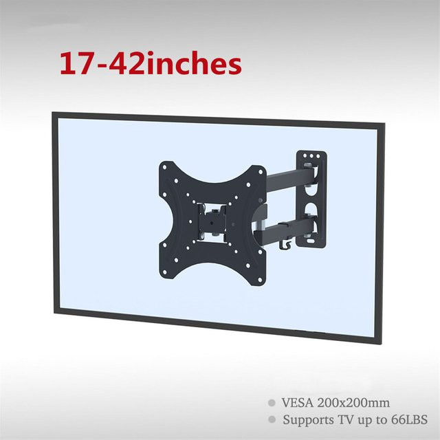 BEISHI Wandhalterung für LED und LCD TV Monitore von 17 bis 42 Zoll in Schwarz - Bild 1