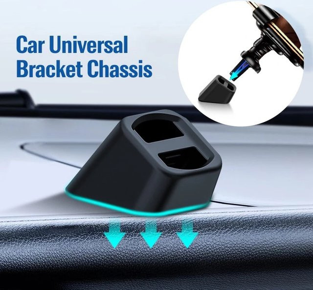 Universelle drahtlose Auto-Ladestation und Handyhalterung für das Armaturenbrett oder den Luftauslass in Schwarz - Bild 1