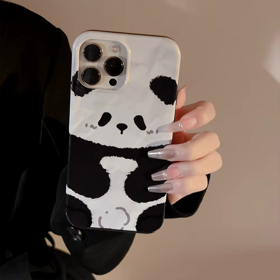 Stoßfeste iPhone Handyhülle mit süßem Koreanischem Cartoon-Panda-Design von MUQGEW in Multicolour - Bild 4