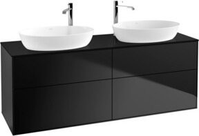 V&B Waschtischunterschrank Finion in Blau Lacquer, Breite: 160 cm, Tiefe: 50,1 cm - Bild 1