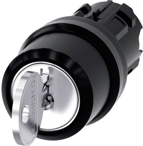 Siemens Schlüsselschalter 3SU1000-4BL01-0AA0 in Schwarz mit IP66, IP67, IP69/IP69K Schutzart - Bild 1
