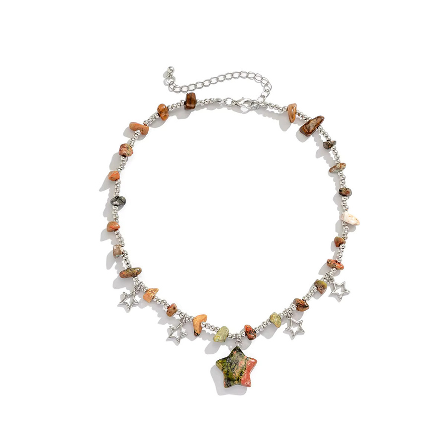Halskette mit Naturstein, Bunt, Perle, Damen - Bild 3