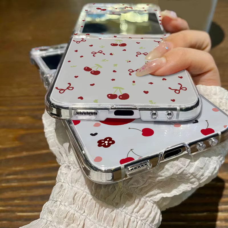Samsung Galaxy Z Flip 6 5G und Z Flip 5 Handyhülle mit niedlichem Kirschmuster aus harter PC-Schale - Bild 3