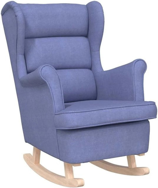 vidaXL Schaukelsessel Jeansblau mit Armlehnen und Polsterung, B/T/H: 74 x 90 x 102 cm - Bild 1