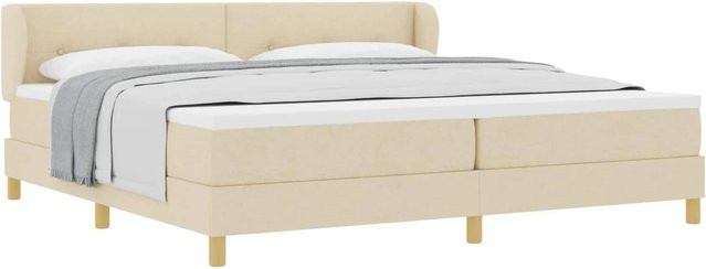 vidaXL Boxspringbett mit Matratze und Taschenfederkern in Creme, B/T/H: 200 x 200 x 280 cm - Bild 1