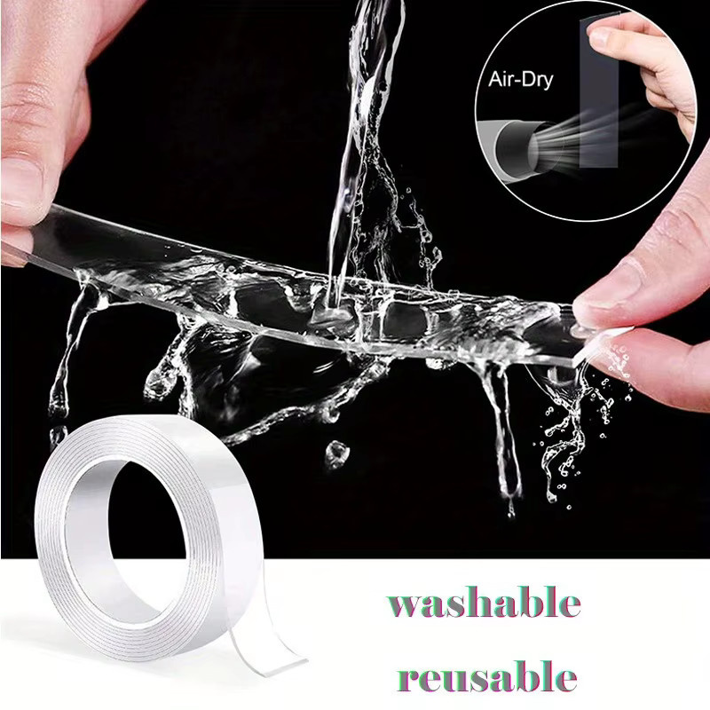 Wiederverwendbares doppelseitiges Klebeband aus transparentem Kunststoff, wasserfest für Küche und Badezimmer - Bild 2