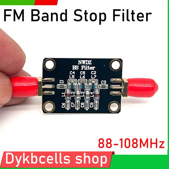 Passiver Bandstopp-Filter 88-108 MHz für Ham Radio Verstärker und RTL-SDR zur FM-Interferenzunterdrückung in Schwarz - Bild 1