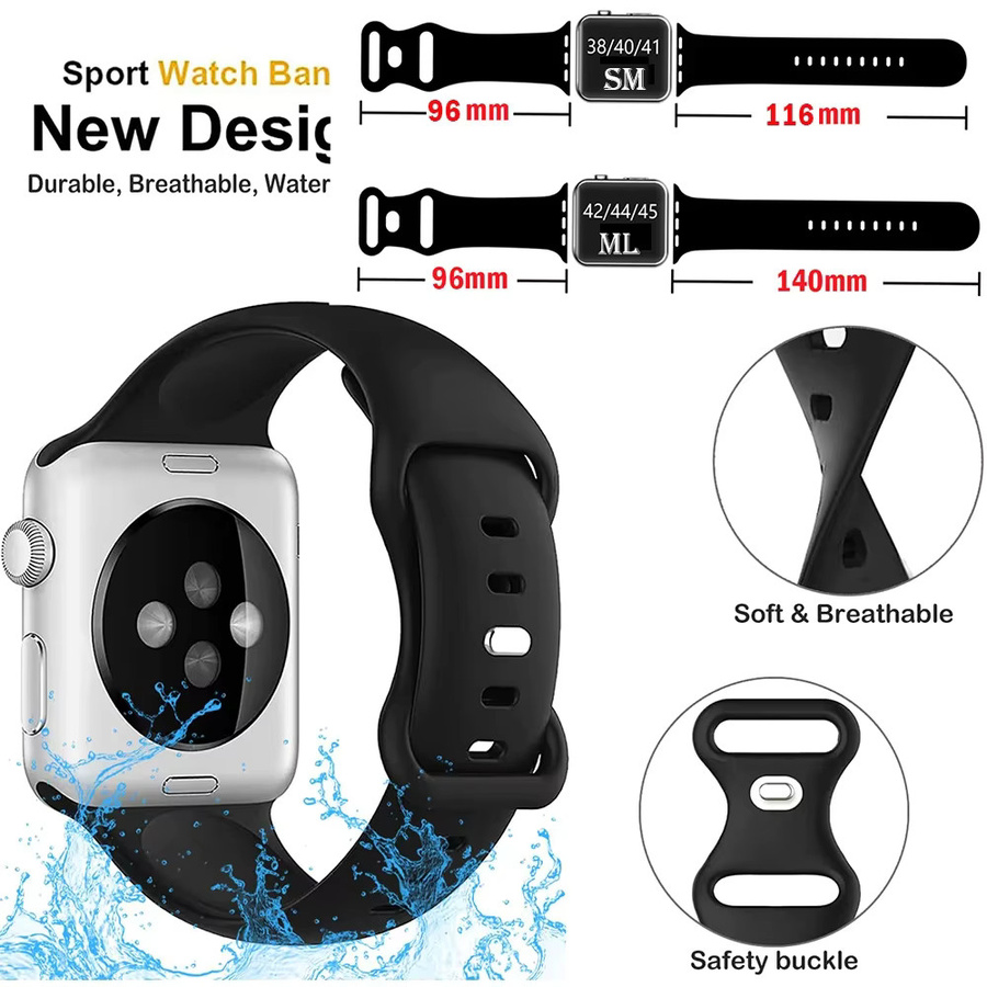 PEO Uhrenarmband Silikon, Schwarz - Bild 4