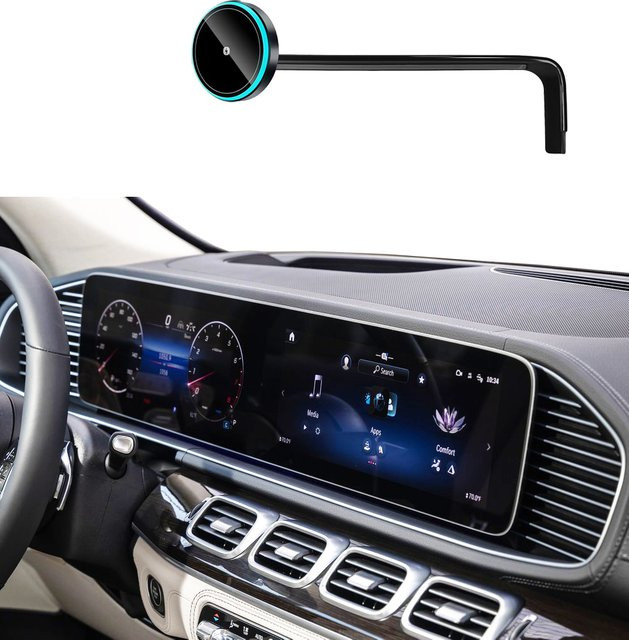 DaleiPro Kabellose Qi Auto-Handyhalterung für Mercedes-Benz GLS GLE W167 2020-2026 in Schwarz - Bild 1