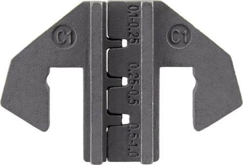 TOOLCRAFT PLE-0C1 Crimp-Einsätze für Flachstecker in Grau, Quetschbereich: 0,1 bis 1 mm², passend für TOOLCRAFT PZ-500 - Bild 1
