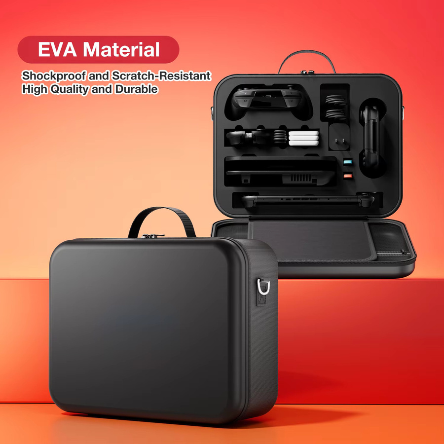 Colorvan Wasserfeste Tragetasche für Switch 2 in Schwarz mit kratzfestem Schutz und Griff für Spielzubehör - Bild 3
