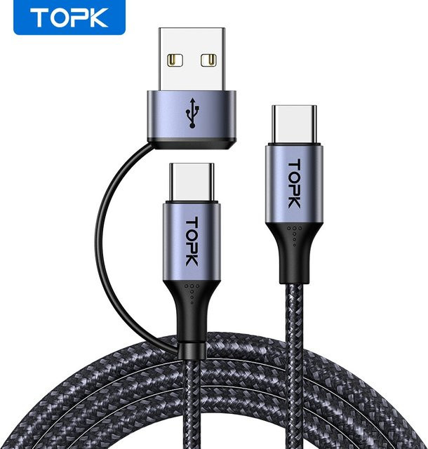 Topk USB-C auf USB-C Schnellladekabel 60W in Grau - Bild 1