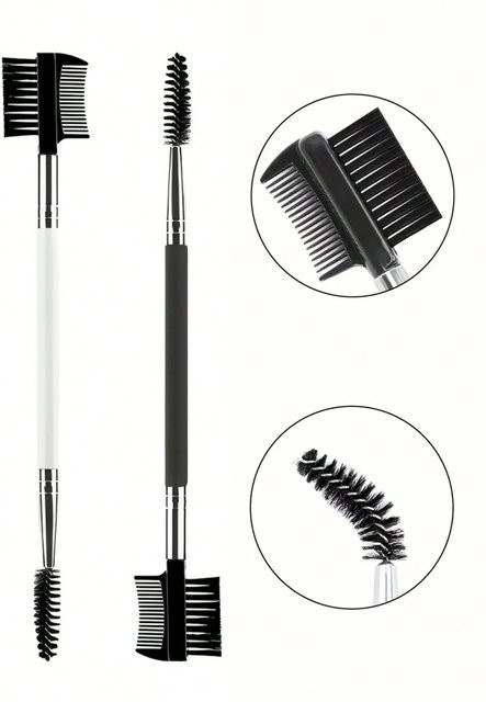 3-Kopf Augenbrauen- und Wimpernbürste mit 3 Spoolie-Pinseln, Unisex - Bild 1