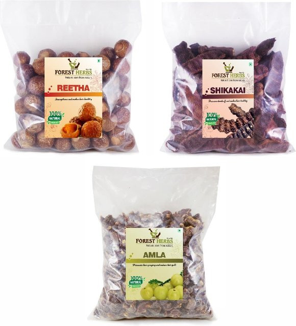 The Forest Herbs Naturpflege Amla, Reetha, Shikakai Rohform, 2x 200g - Bild 1