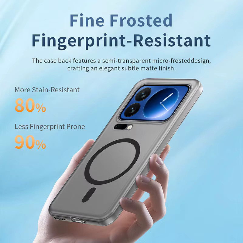 Magnetische TPU-Silikonhülle für Xiaomi 13 Pro Max Ultra 14 15 15T 17 mit MagSafe Kompatibilität, transparent, stoßfest und matt - Bild 2