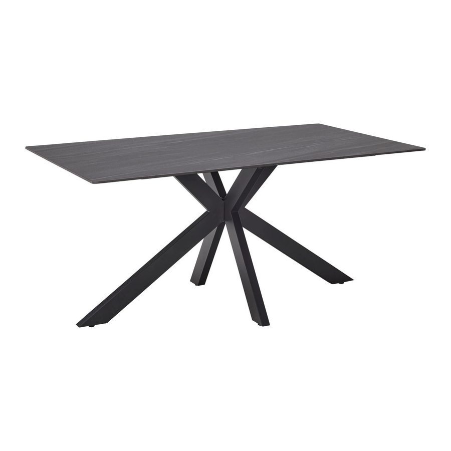 Based Esstisch Jonas rechteckig in Grau und Schwarz mit Keramikplatte und Metallgestell B/T/H: 160 x 90 x 76 cm - Bild 2