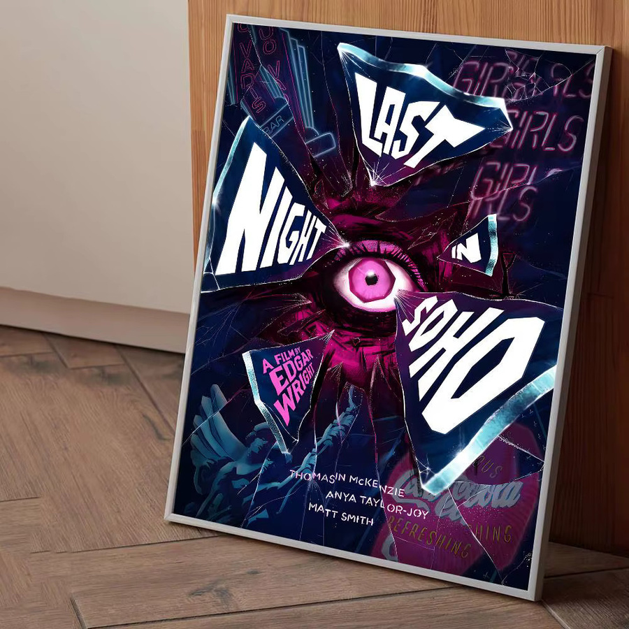 Letzte Nacht in Soho Filmplakat als wasserdichter Wandkunstaufkleber in Multicolor, Retro-Design, B/H: 15 x 15 cm - Bild 5