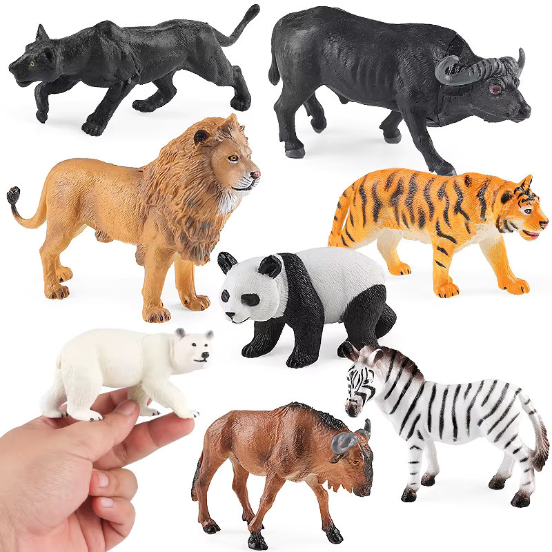 Oenux Afrikanische Wilde Tiere Modellfiguren Set Multicolor für Kinder und zur Dekoration - Bild 3