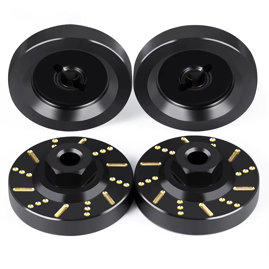 YEAHRUN Messing Achse Gegengewicht Rad Sechskantnabenadapter, 4-teiliges Set, Schwarz, Metall - Bild 7