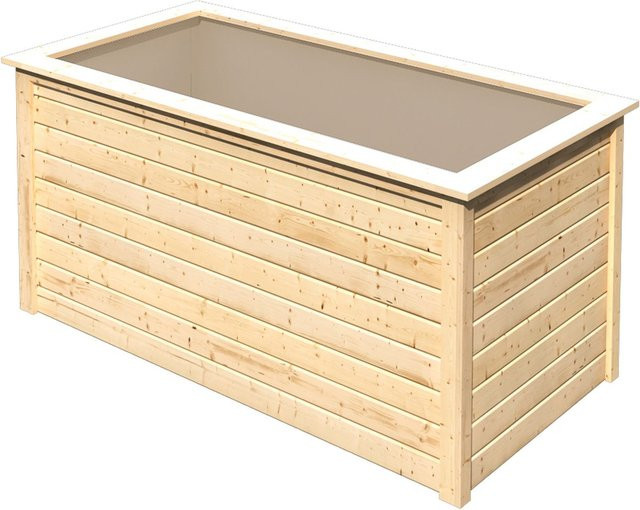 Karibu Hochbeet Lyss aus Holz mit Folie in Naturbelassen, Größe Groß - Bild 1