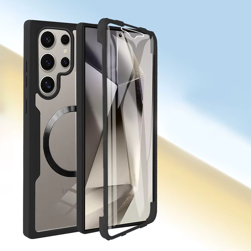 Magnetische transparente Schutzhülle für Samsung Galaxy S25 S24 S23 S22 Ultra Plus mit 360 Grad Rundumschutz und Wireless Charging Unterstützung - Bild 2