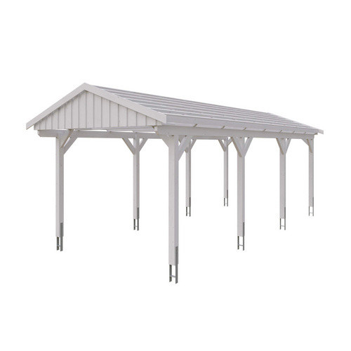 Skan Holz Carport Fichtelberg aus Fichte in Weiß, B/T: 317 x 808 cm, Höhe: 303 cm - Bild 3