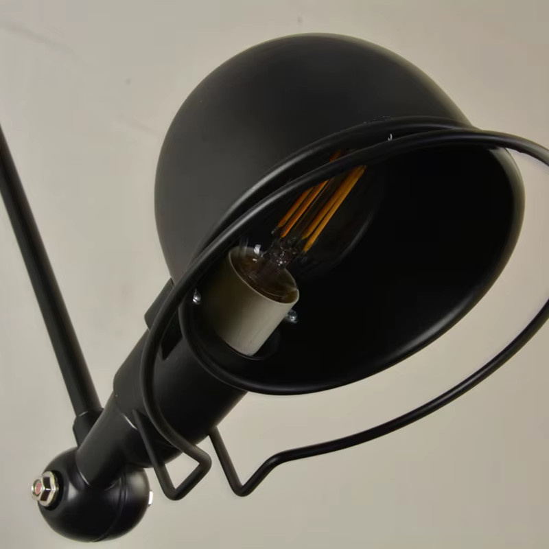 Homocean Industrielle Vintage Wandleuchte aus Metall in Schwarz, verstellbare Hotel-Wandlampe mit E14 Fassung für Schlafzimmer und Leselicht - Bild 2