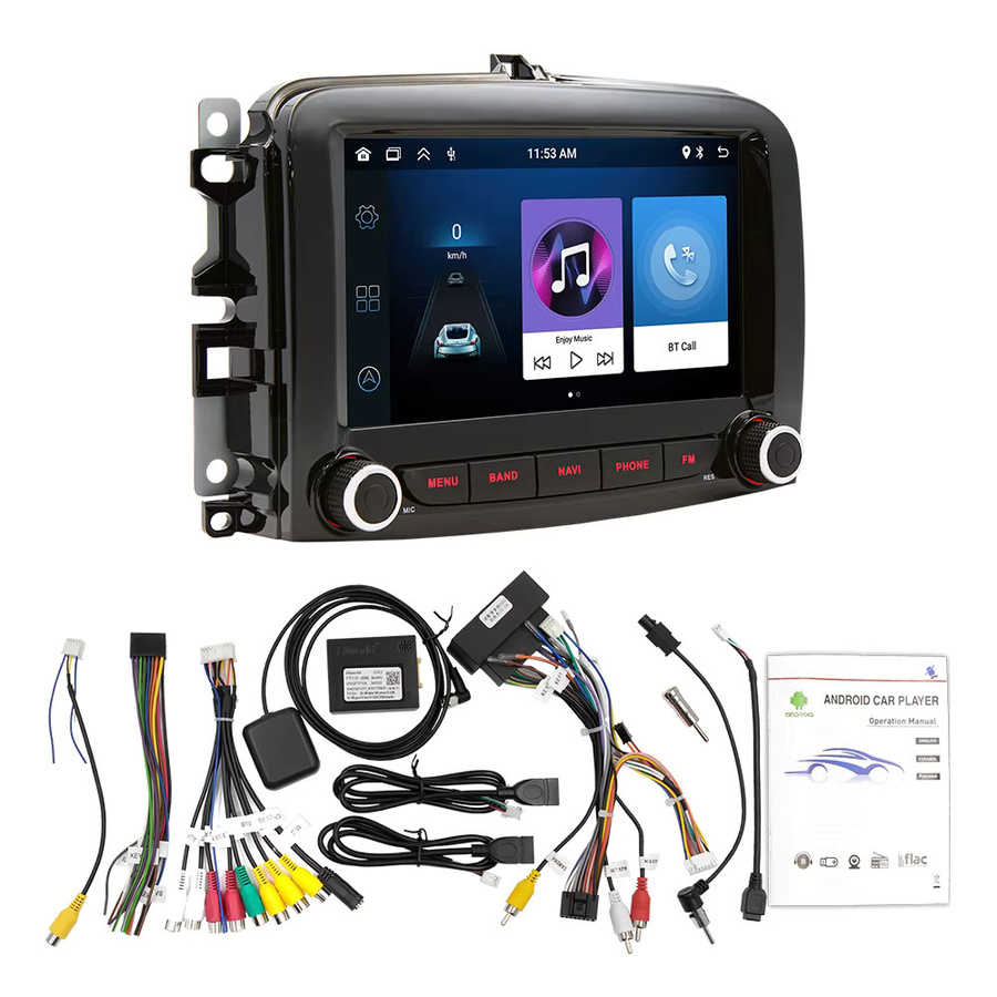 BQCC 7 Zoll Android 13 Auto Player für Fiat 500L 2013 bis 2019 mit Carplay, Mirrorlink, 4G, WiFi und GPS in Schwarz - Bild 4