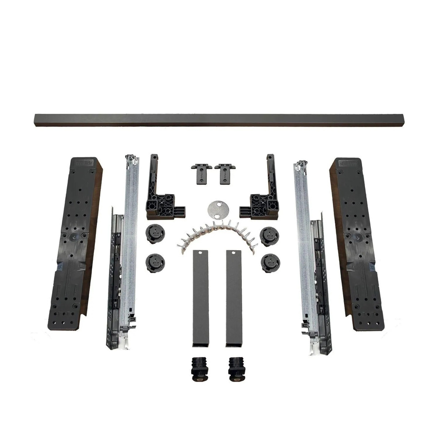 Blum Space-Step Sockelbeschlag Set mit Querprofil und Distanzleiste in Schwarz Matt, Länge: 460 mm - Bild 2