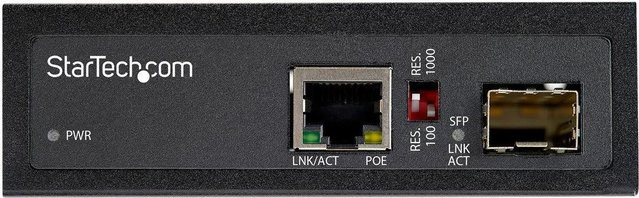 StarTech.com PoE+ Industrial Media Converter 60W IMC1GSFP60W in Schwarz – Gigabit Ethernet Medienkonverter für Singlemode- und Multimode-Glasfaser auf Kupfer - Bild 1