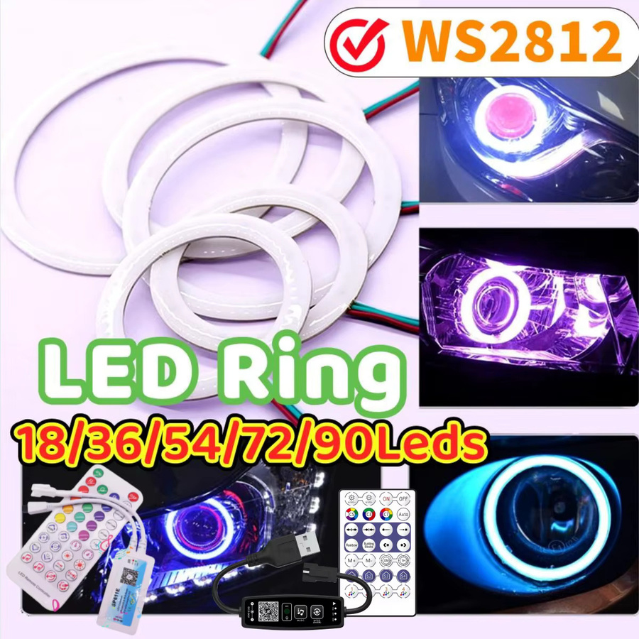Angel's Eye FCOB RGB LED-Ring mit Bluetooth APP-Steuerung und SP611e Controller, individuell adressierbar, Multicolor - Bild 6
