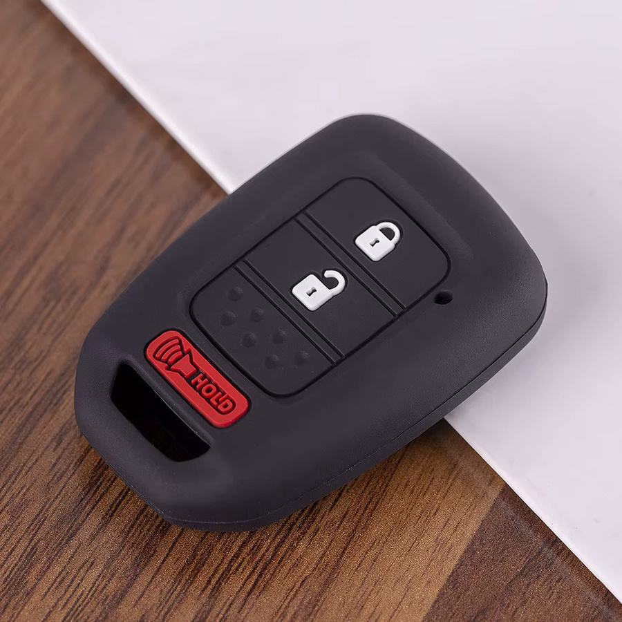 Silikon Autoschlüsselhülle für Honda Accord Civic CR-V Pilot HR-V Odyssey Fit in Schwarz mit 3 Tasten - Bild 5