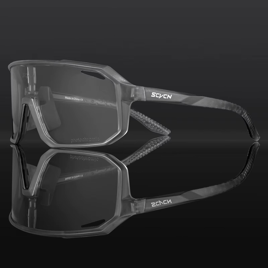 SCVCN Sportsonnenbrille, Photochrome, Vollrand, Schwarz, Unisex - Bild 5