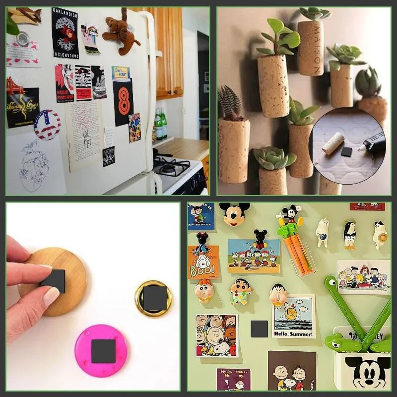 Selbstklebende quadratische Magnetfolie in Schwarz, 50 Stück, flexible Magnetaufkleber für DIY-Bastelarbeiten und Kühlschrank-Dekoration - Bild 2