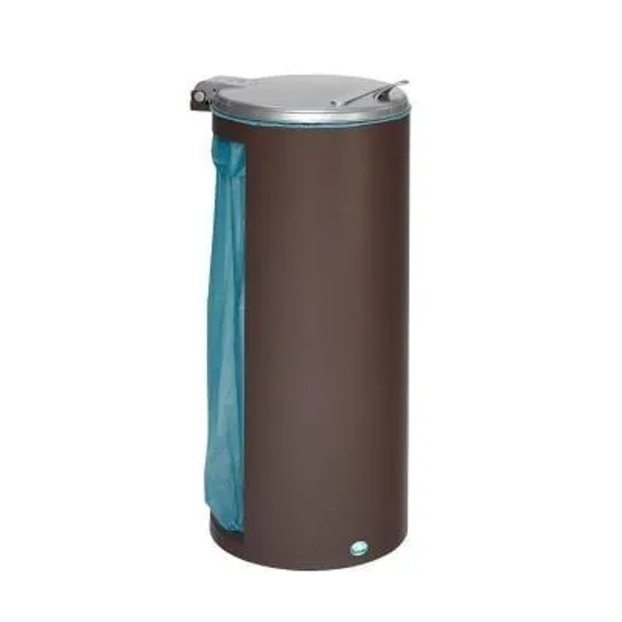 PROREGAL Kompakter Abfallsammler Junior mit Deckel aus Stahl in Braun, H x B x T: 90 x 45 x 45 cm - Bild 2