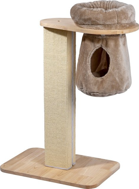 DOBAR Premium Katzen Kratzbaum Dreamy aus Pappelholz in Beige mit Höhle und Spielball - Bild 1