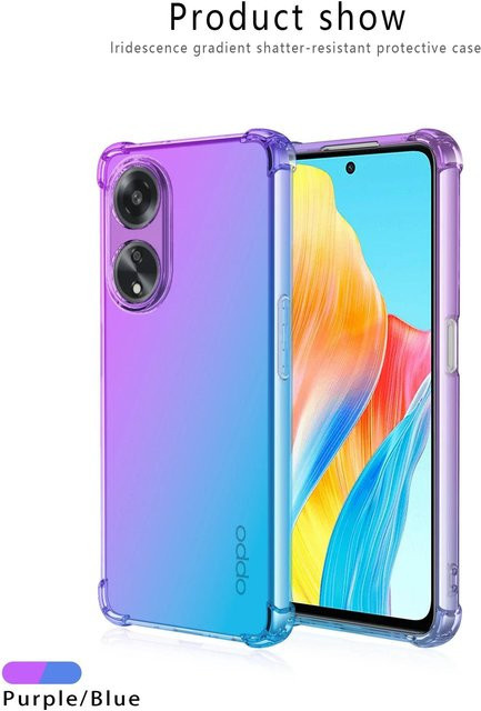 Stoßfeste Gradient Airbag TPU Schutzhülle für OPPO in Transparent Purple - Bild 1