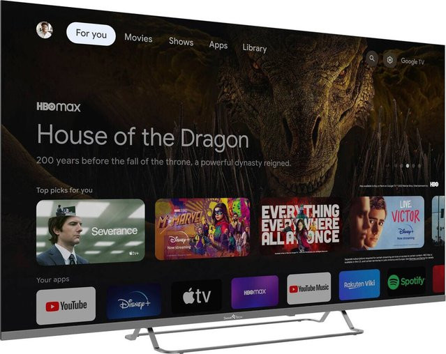 SmartTech QLED Smart-TV 55QG02V 4K UHD in Schwarz B: 123 cm, H: 77 cm - Bild 1