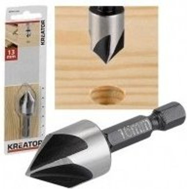 KREATOR Conischer Holzstift Hexagon Sckrt011204 in Silber mit Karbid und Metall - Bild 1