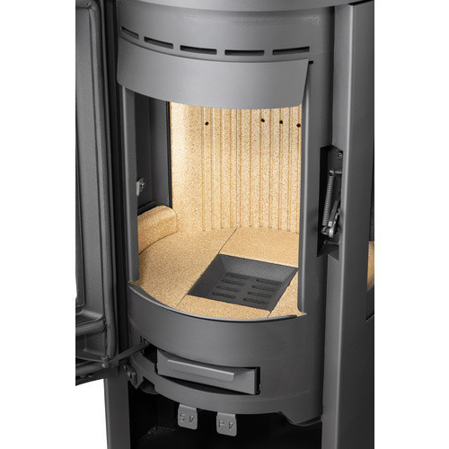 Justus Kaminofen Mino Trios 2.0 aus Stahl in Schwarz mit grauer Abdeckplatte und Keramik, 5,5 kW - Bild 2