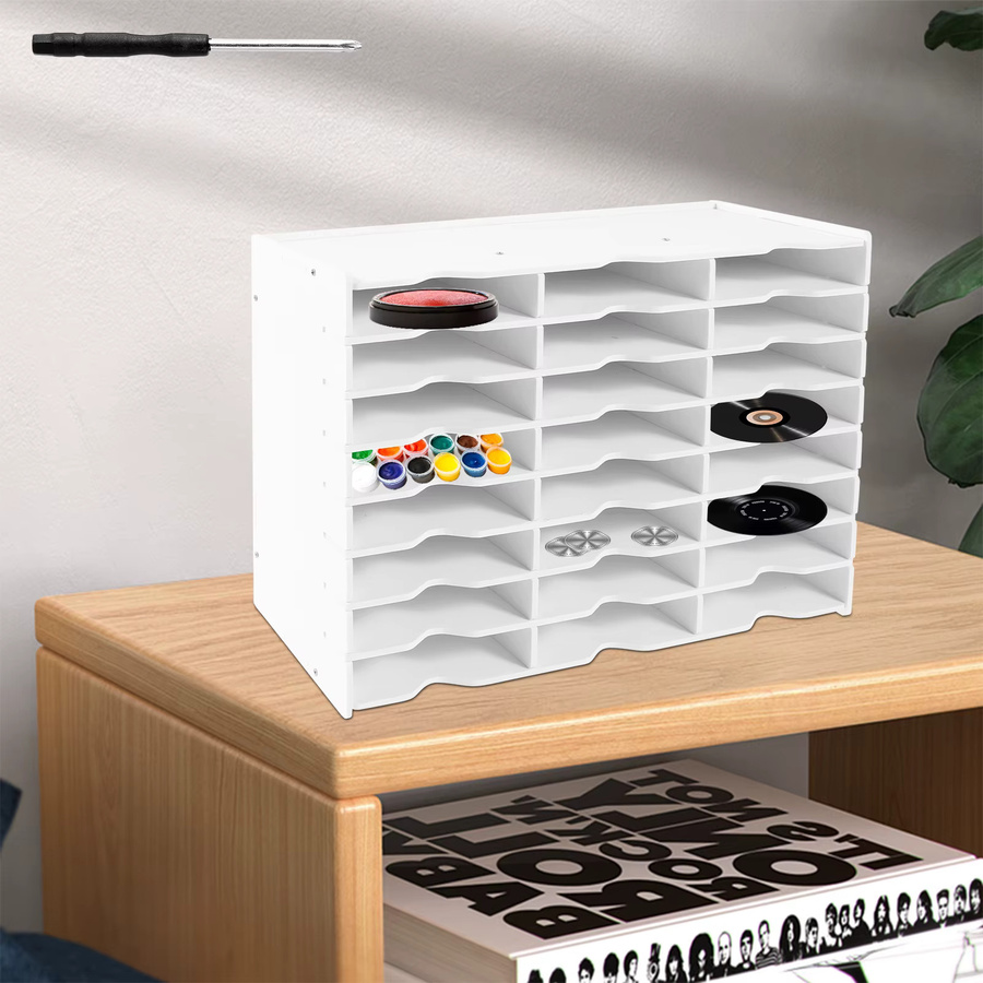Stempelkissenhalter Organizer aus Kunststoff mit 24 oder 48 Slots in Weiß - Bild 4