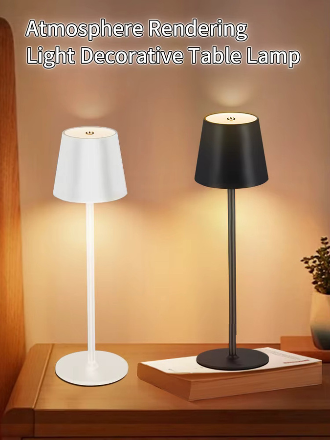 GGBEE Tischlampe Schwarz, Dimmbare Touch-Control LED Tischleuchte mit 3 Farbmodi, USB-C Wiederaufladbar, Minimalistisches Design für Wohnraum und Dekoration - Bild 6